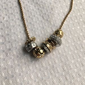 Gold Swarovski charm necklace